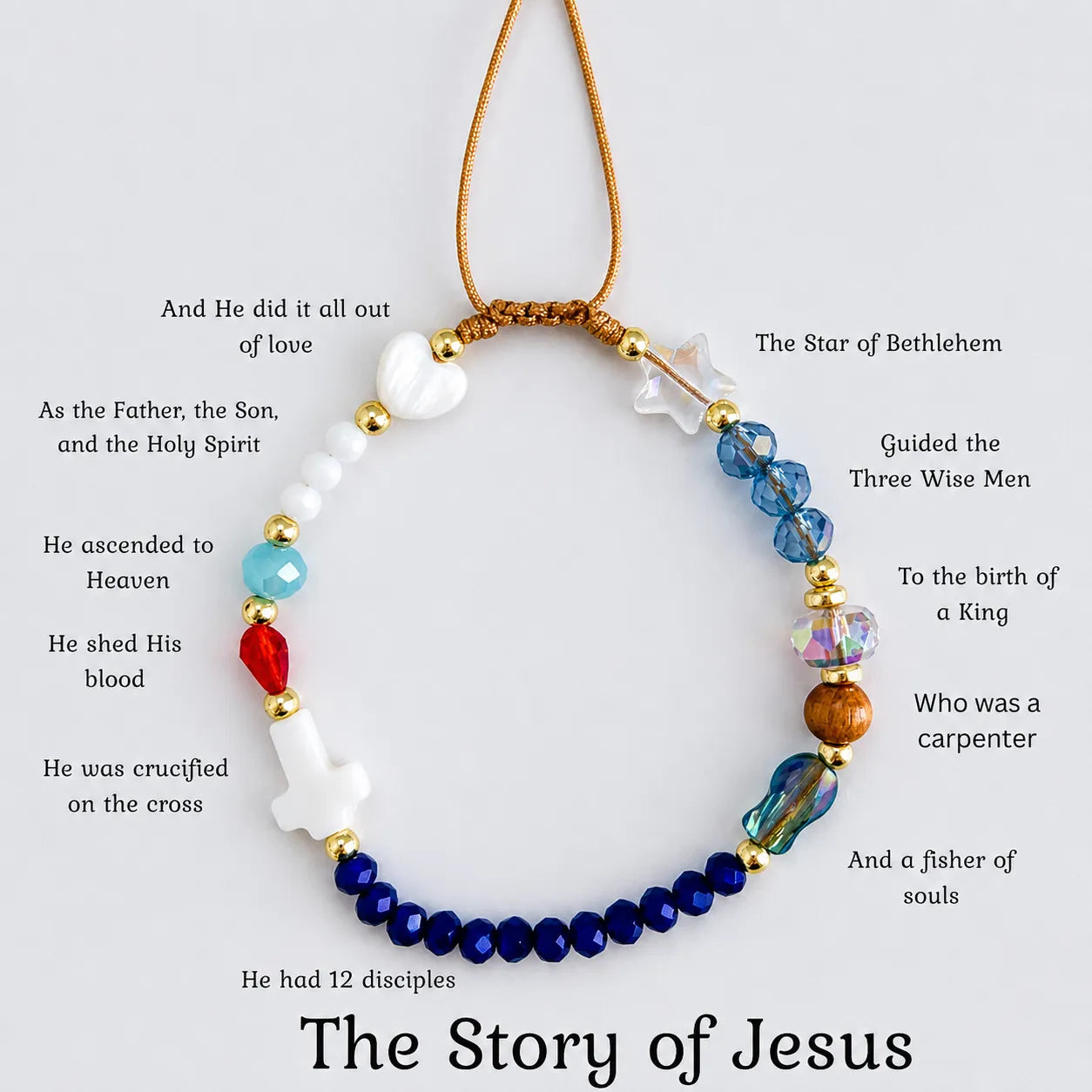 🎁Last Day 49% OFF - Handmade Story of Jesus Bracelet
