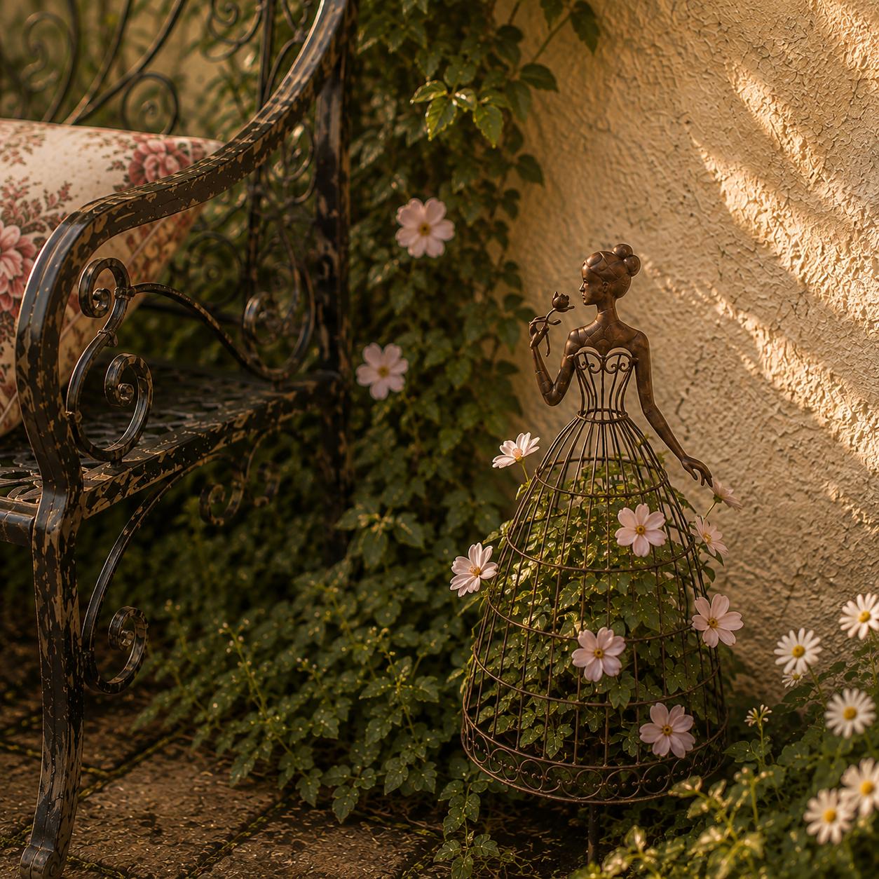 Vintage Lady Garden Trellis Stake