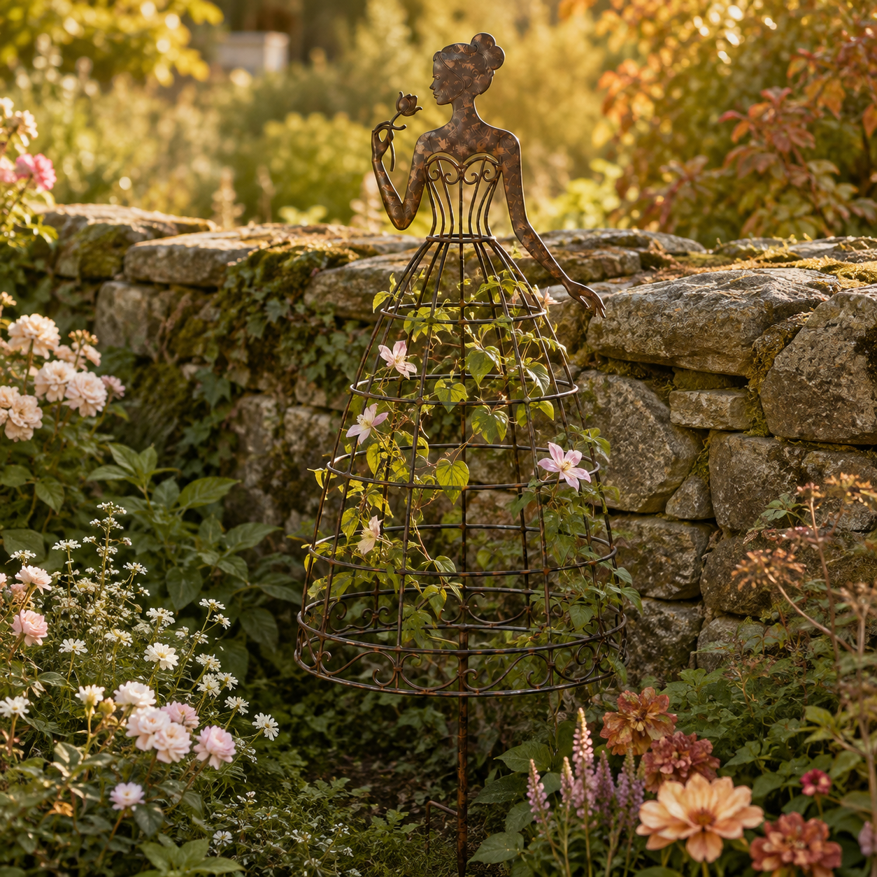 Vintage Lady Garden Trellis Stake
