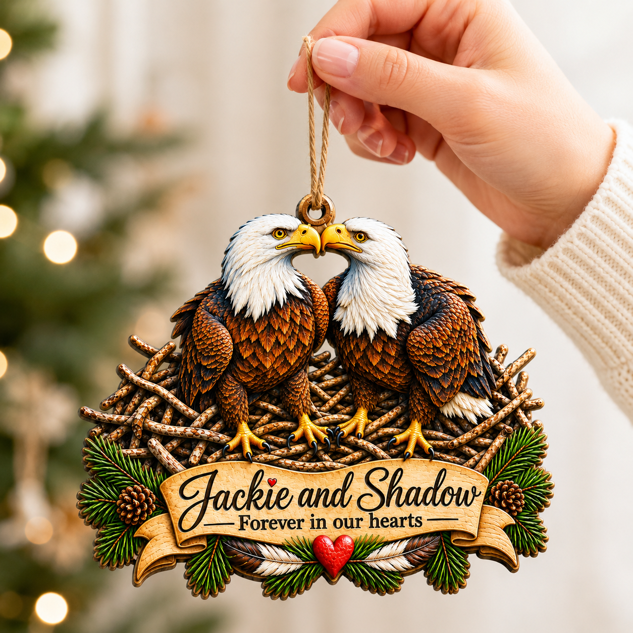❤️Jackie & Shadow – Bald Eagle Christmas Ornament