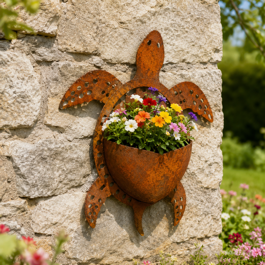 Turtle wall planter