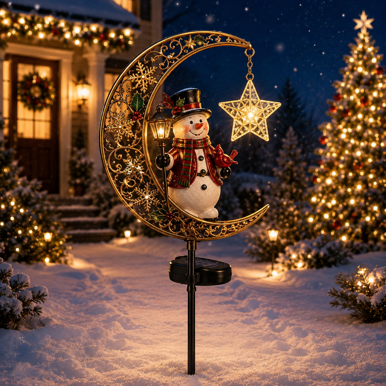 🔥LAST DAY 49% OFF-Christmas Moonlight Solar Garden Decor🎄✨