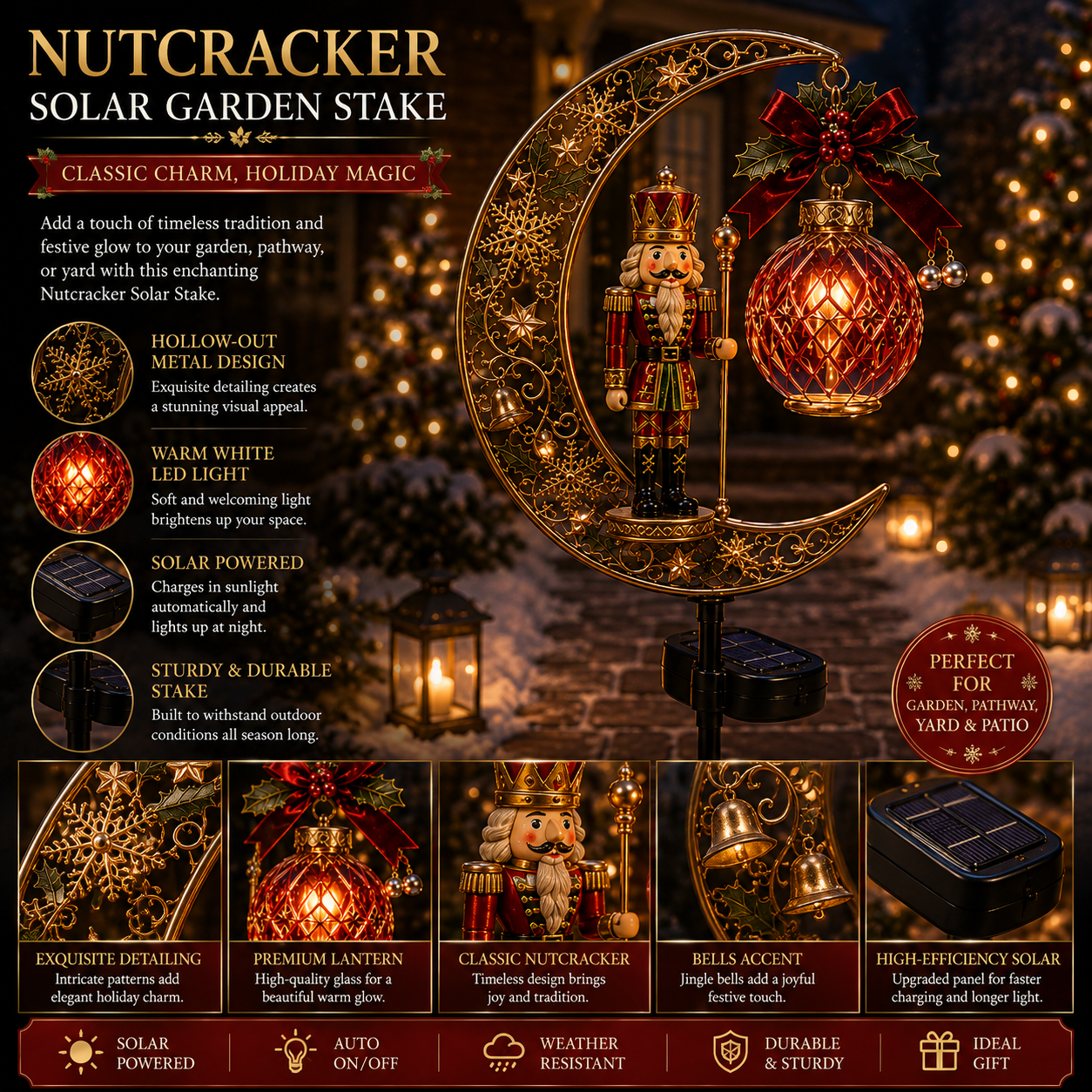 🔥LAST DAY 49% OFF-Christmas Moonlight Solar Garden Decor🎄✨