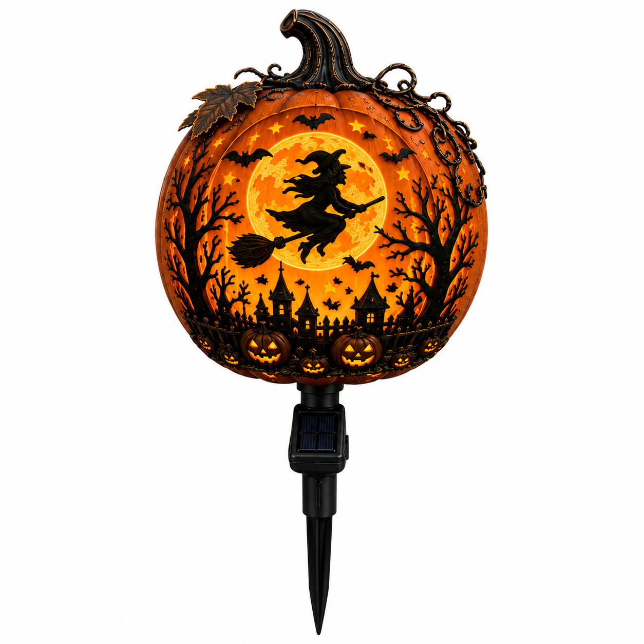 🎃 Solar Pumpkin Stake Light – Spooky LED Decor for Halloween Nights 👻