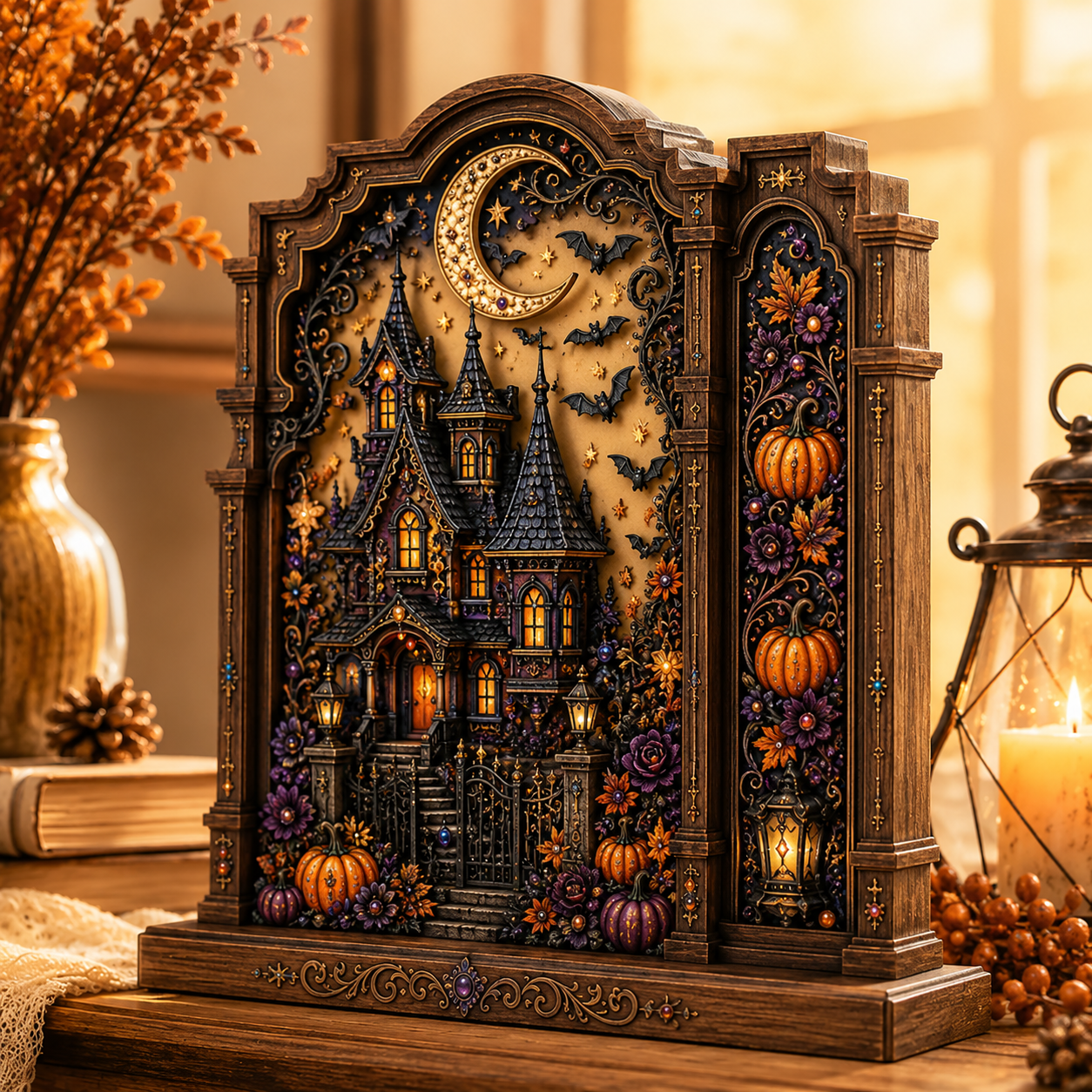 ✨ Mystical Moonlit Witch Tabletop Decor