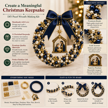 💎🎀DIY Beaded Christmas Wreath Kit – Create Your Own Holiday Door Décor