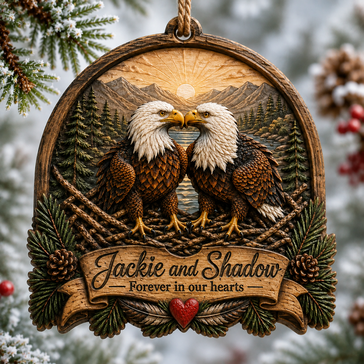 Jackie and Shadow memorial keepsake ornament