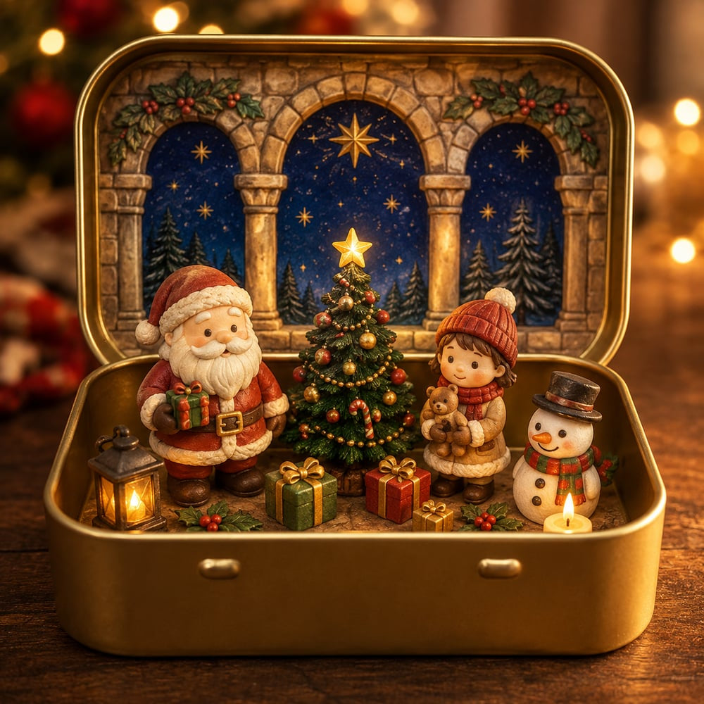 Tiny Christmas Wonderland in a Tin