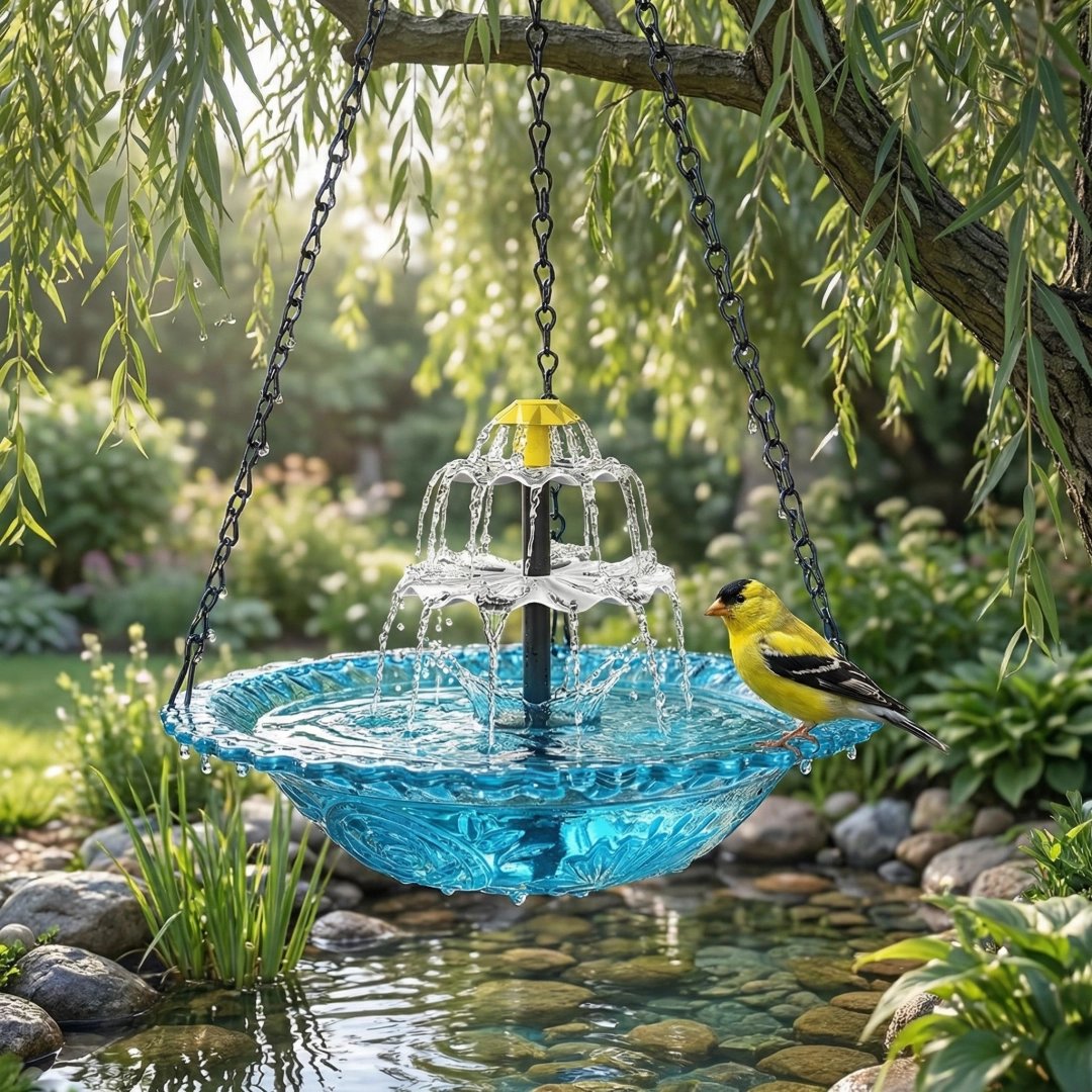 ✨2026 Spring special offer🐦Solar Cascade Hanging Bird Bath Fountain