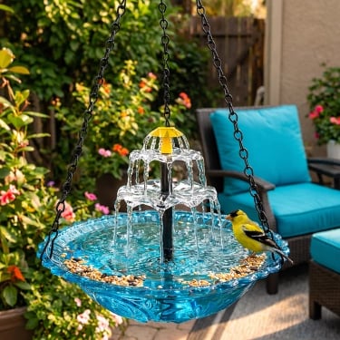 ✨2026 Spring special offer🐦Solar Cascade Hanging Bird Bath Fountain