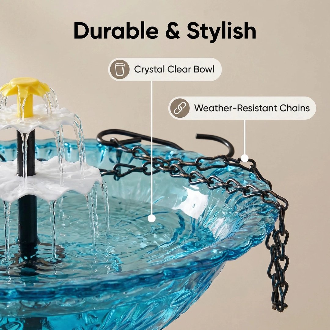 ✨2026 Spring special offer🐦Solar Cascade Hanging Bird Bath Fountain