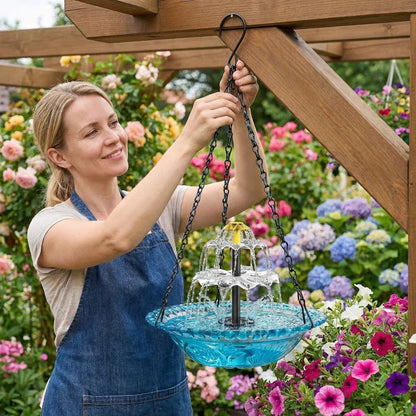 ✨2026 Spring special offer🐦Solar Cascade Hanging Bird Bath Fountain