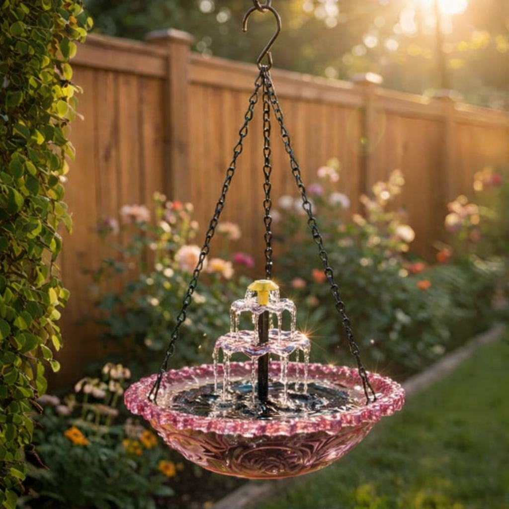 ✨2026 Spring special offer🐦Solar Cascade Hanging Bird Bath Fountain