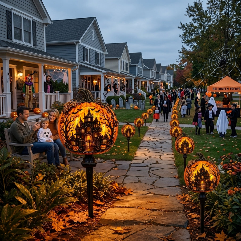 🎃 Solar Pumpkin Stake Light – Spooky LED Decor for Halloween Nights 👻