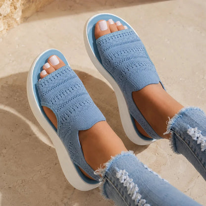 Loomhe– Knit Platform Comfort Sandals for Women
