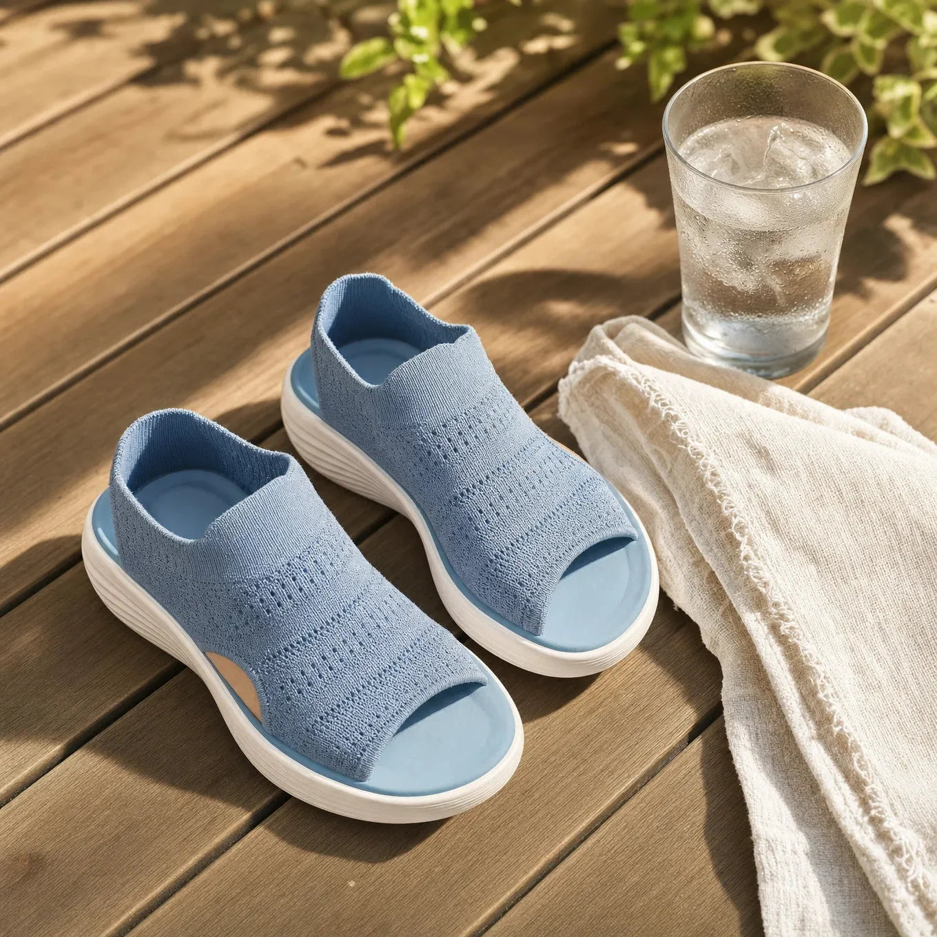 Loomhe– Knit Platform Comfort Sandals for Women