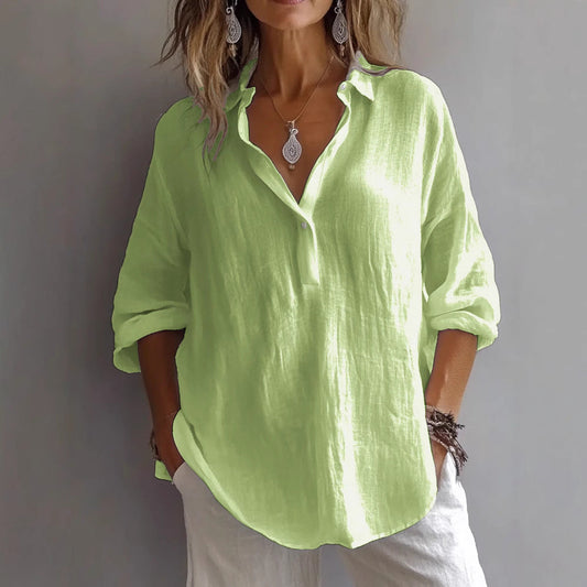 Women's Solid Color Pullover Shirt — Minimal, Elegant & Perfectly Versatile