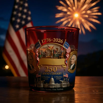 🥃 America 250th Anniversary Heritage Whiskey Glass (1776–2026)