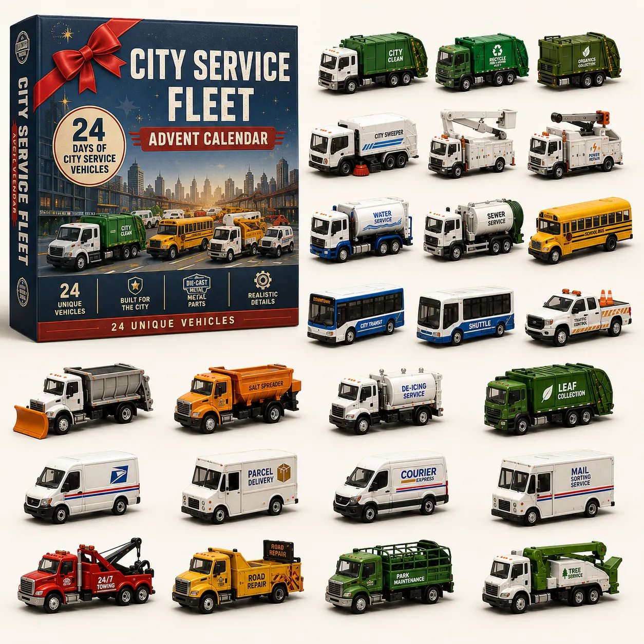 🚒Build the Fleet Collection 24-Day Vehicle Advent Calendar Series | ✨A New Adventure Every Morning
