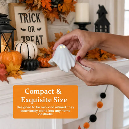 Luminous Ghost Ornament – Cute LED Halloween Tabletop Decor for Mantel, Shelf & Entryway