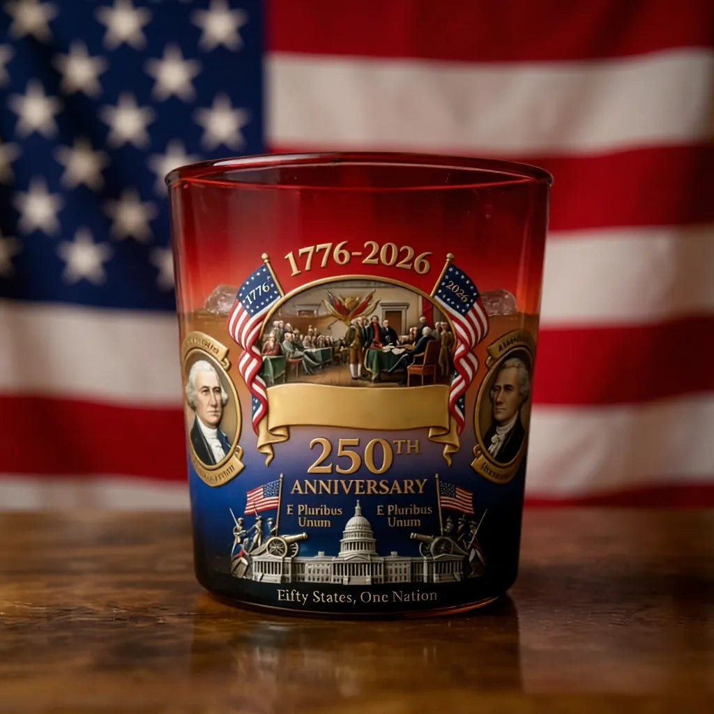 🥃 America 250th Anniversary Heritage Whiskey Glass (1776–2026)