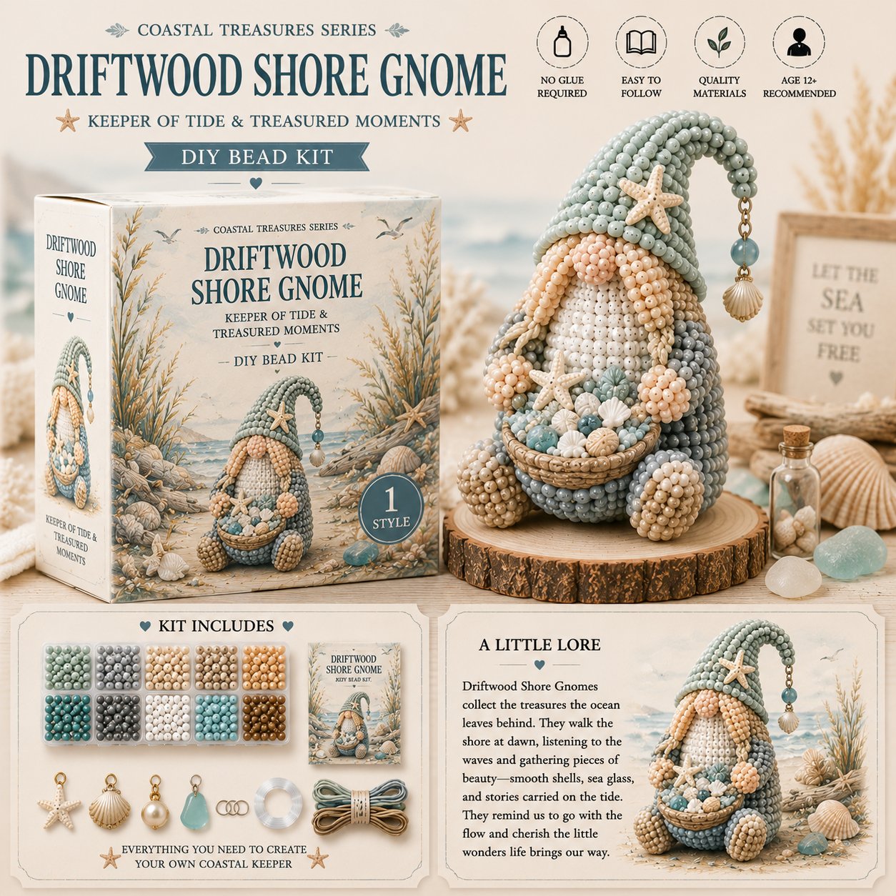 🔥 💕Cozy Gnome DIY Bead Kit Collection– Collect All 12 Gnome