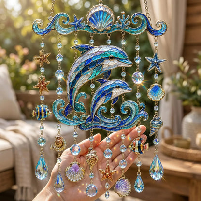 🐋 Ocean-Themed Crystal Wind Chime – Bring the Ocean Glow to Your Garden (📦Buy 2 Free Shipping)