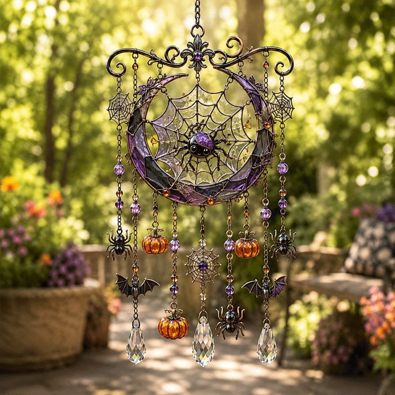 👻🎃 Halloween-Themed Crystal Wind Chime – Bring Spooky Magic to Your Garde