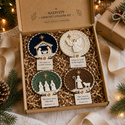 🔥LAST DAY 49% OFF - DIY Nativity Crochet Coaster Kit – A Meaningful Christmas Craft