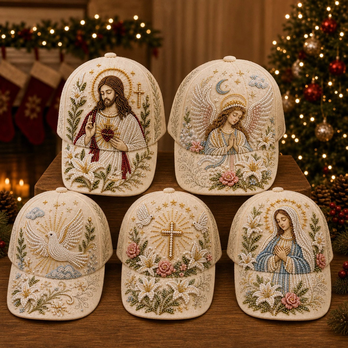 ✝️🧢 Premium Christian Faith Beaded Hat DIY Kit | Luxury Flocked Canvas with Scratch-Resistant Non-Fading Pearl Beads DIY Handmade Devotional Cap Decor 🕊️🪡✨