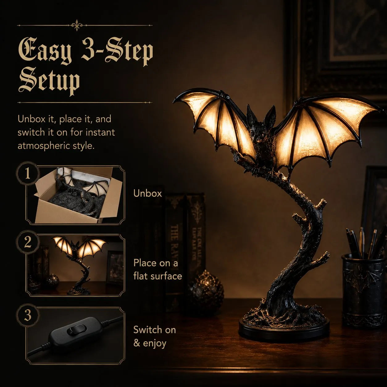 Glowing Bat Desk Lamp