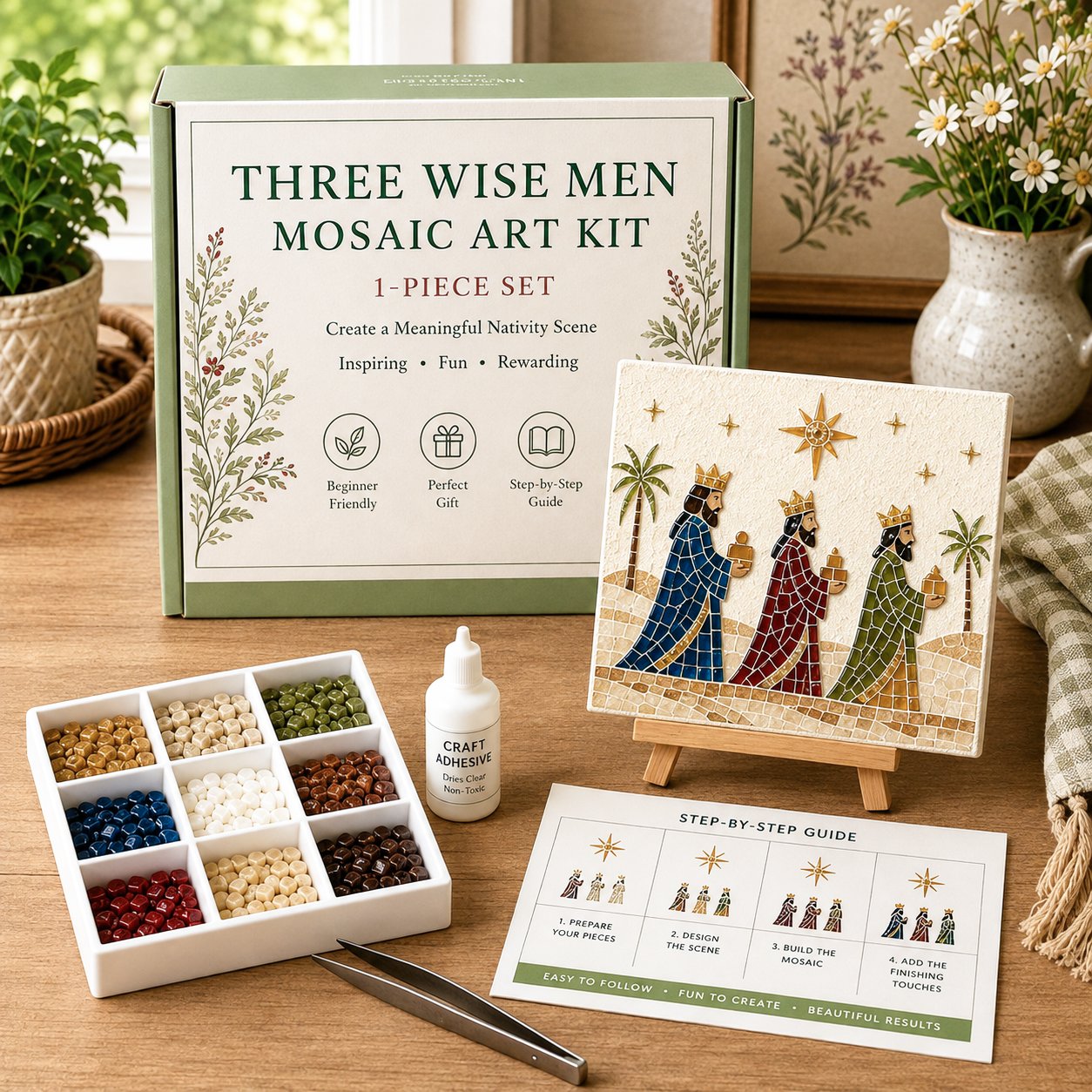 🕊️✝️DIY Christian Sea Glass Art Kit🎁 Meaningful Handmade Gift – Perfect for mothers