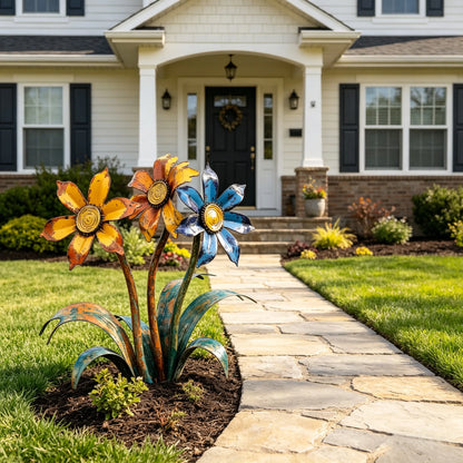 🌼2026 Mother's Day Gifts 50% Off--💖🎁Handcrafted Rustic Metal Flower Garden Stakes