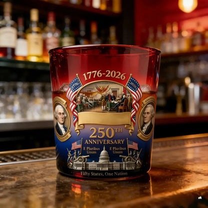 🥃 America 250th Anniversary Heritage Whiskey Glass (1776–2026)