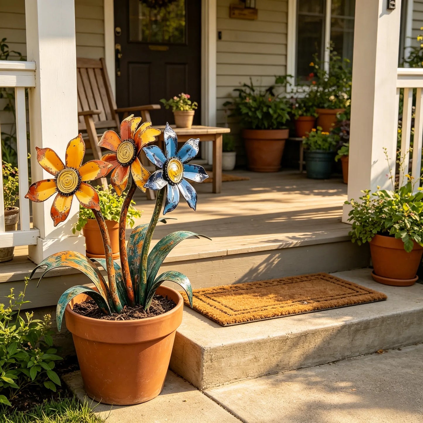 🌼2026 Mother's Day Gifts 50% Off--💖🎁Handcrafted Rustic Metal Flower Garden Stakes
