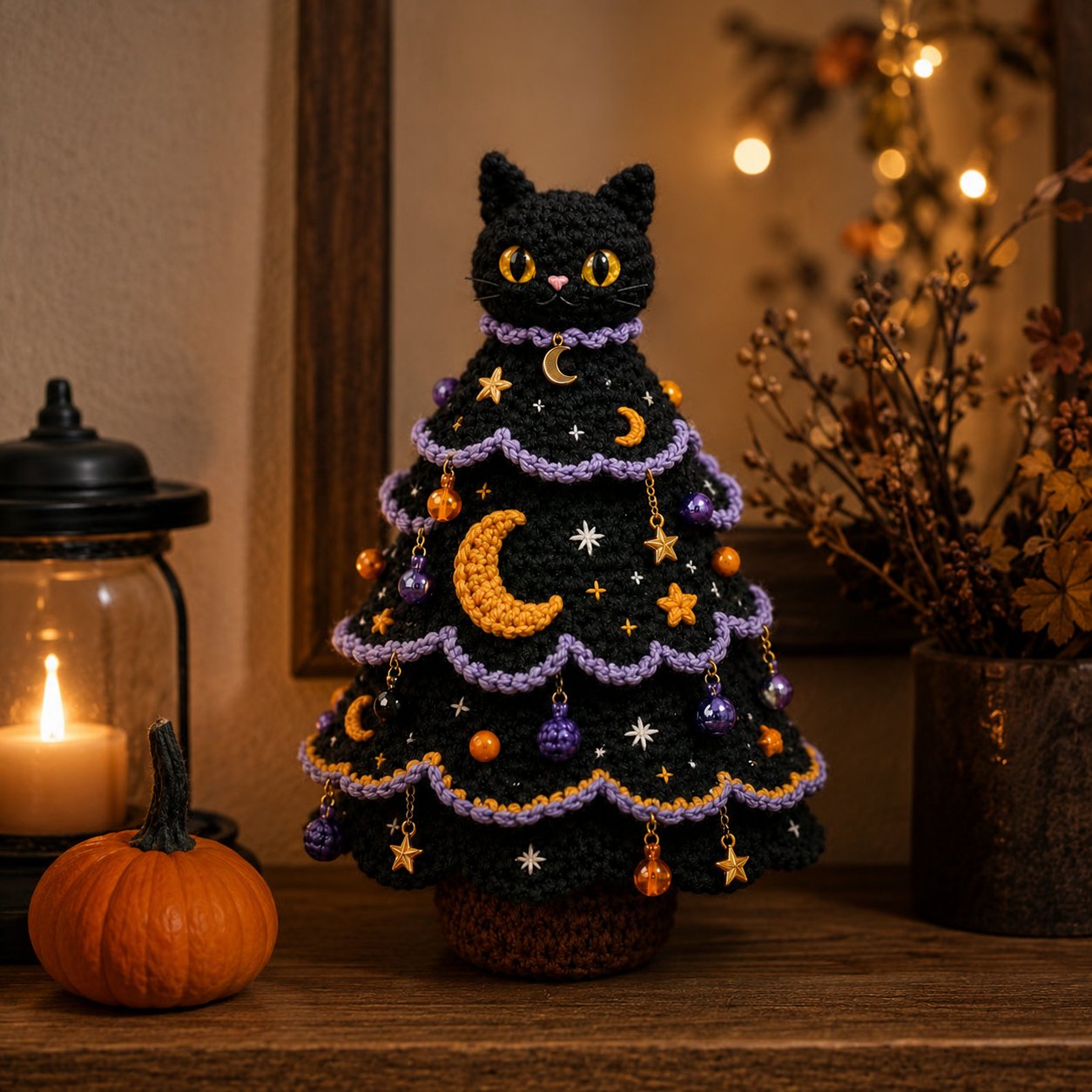 🎃Halloween Tree DIY Crochet Kit | All-In-One Kit for a Layered 7-Inch Spooky Tabletop Decoration 🧶👻✨