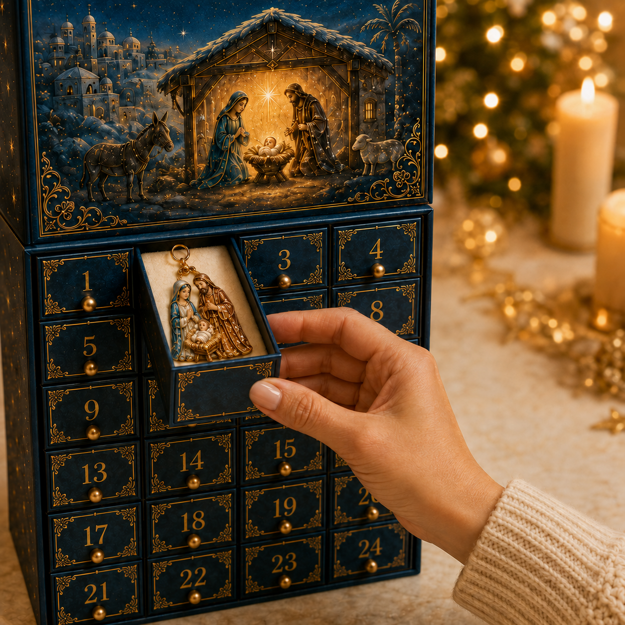 2027 Fellime®Nativity Story Advent Calendar – 24-Day Christmas Countdown Ornament Set