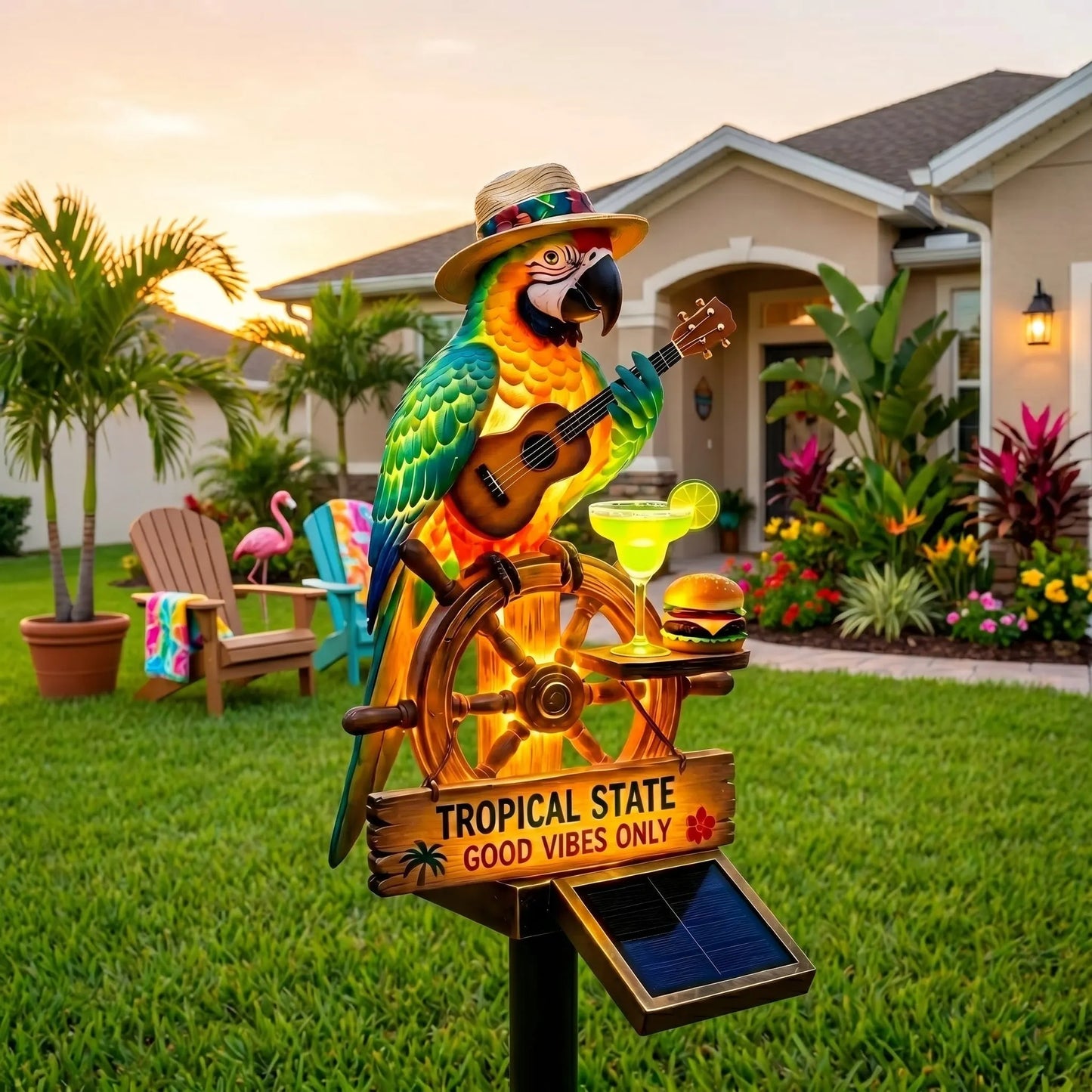 🌴 "Tropical State of Mind" Solar-Powered Parrot  Light – Your 24/7 Vacation Mode, Activated 🌅