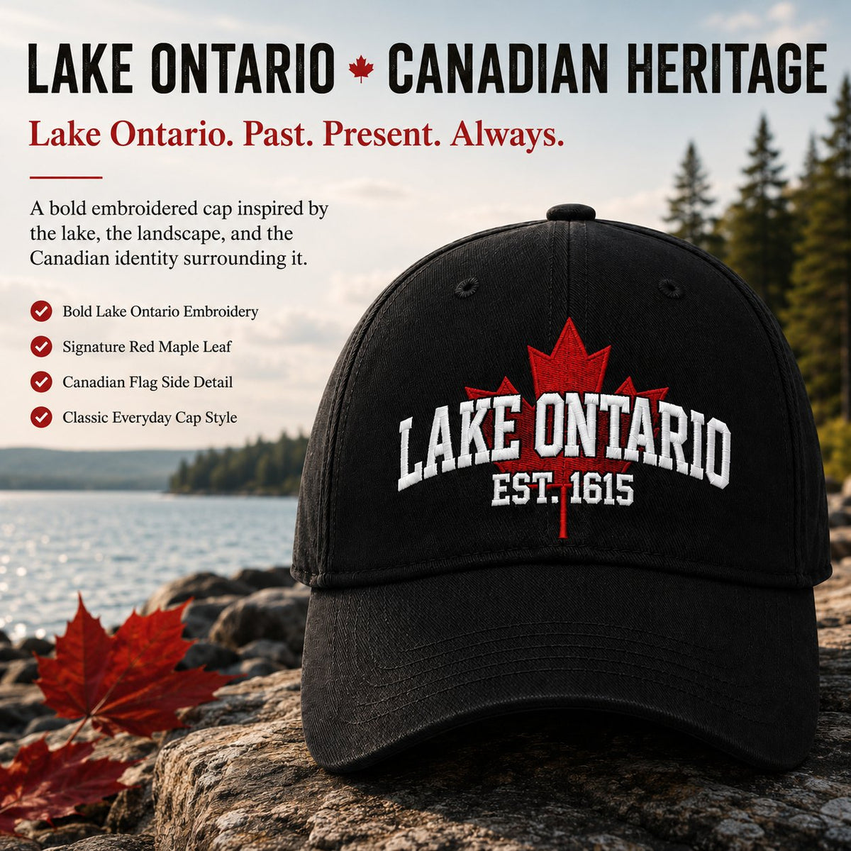 ❤️Lake Ontario Forever – 2027 fellime®Heritage Embroidered Cap🍁