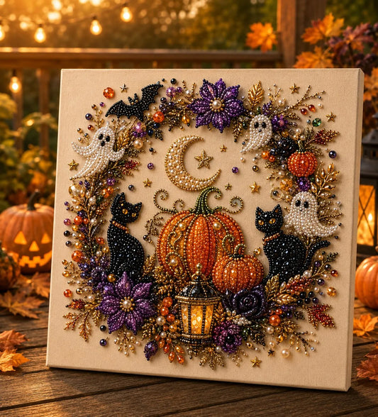 👻✨Halloween Pearl Art DIY Kit – Turn Tiny Pearls into Spooky-Cute Magic