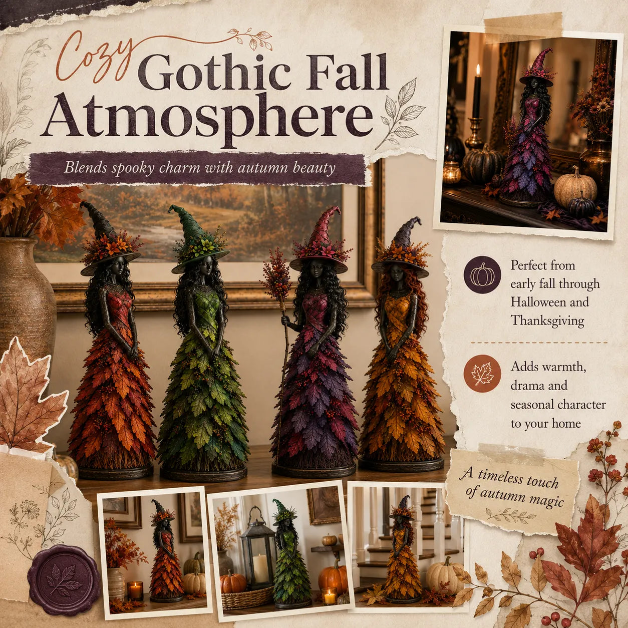 💥🧙Enchanted Autumn Witch Figurine