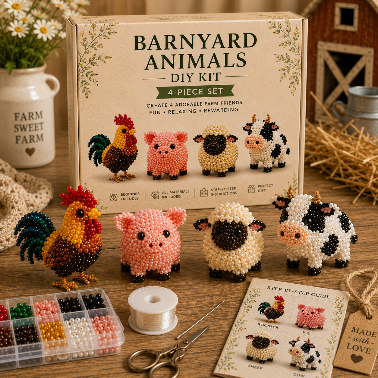 Barnyard Animals Beaded DIY Kit