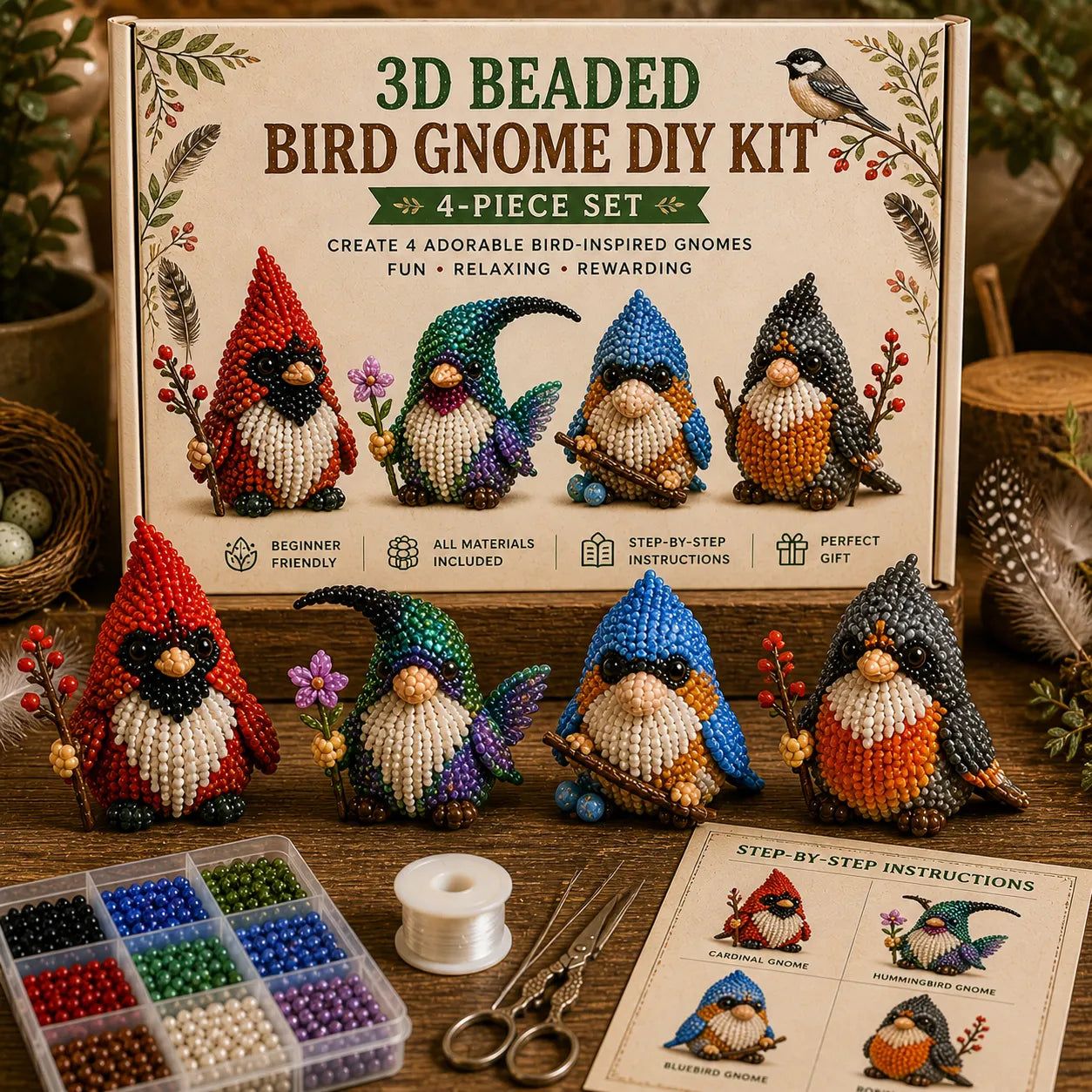 3D Beaded Gnome DIY Kit