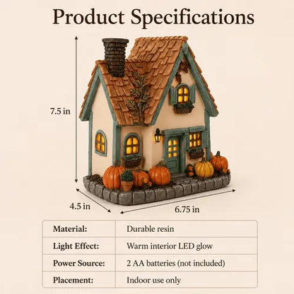 🔥Exclusive Limited Item🍂Vintage Light Up Pumpkin Cottage Halloween Ornament