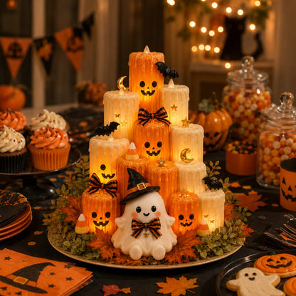 Cozy Lighted Halloween Ghost Centerpiece