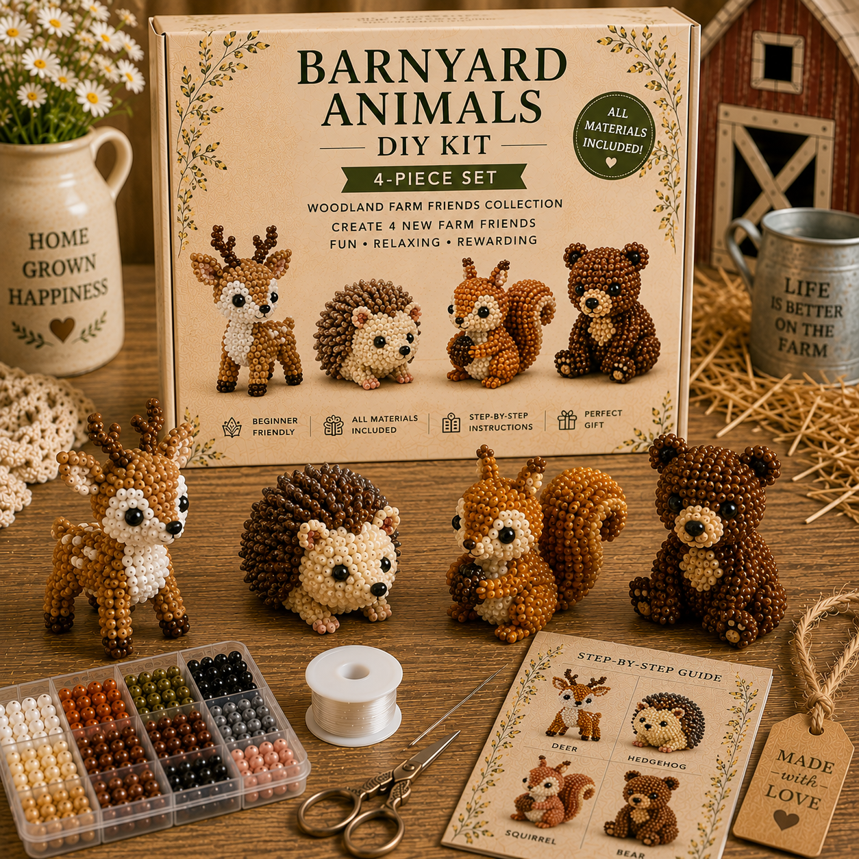 Barnyard Animals Beaded DIY Kit