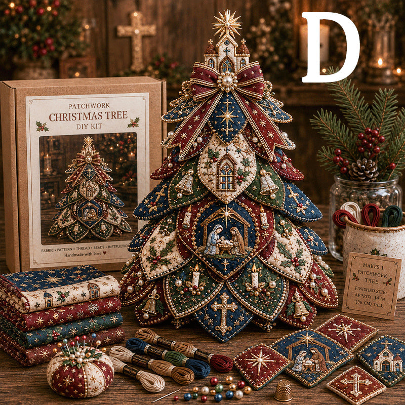 ✝️ Religious-Themed Beaded & Quilted Christmas Tree DIY Kit
