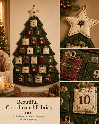 🔥Last Day 49% OFF - 🎄✨DIY 24-Pocket Fabric Christmas Advent Tree Kit