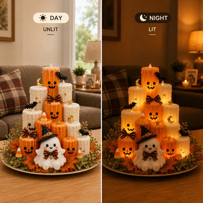 Cozy Lighted Halloween Ghost Centerpiece