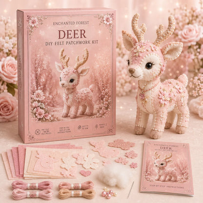 💗Pink Woodland Friends DIY Felt Sewing Kit – Make Your Own Cute Animal